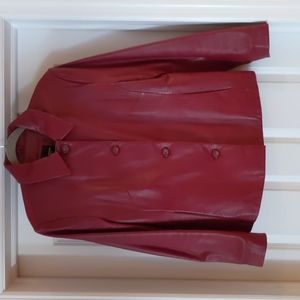 Size Large red leather 4button jacket